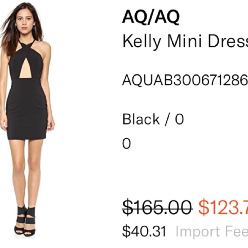 Black revolve cross neck cut-out backless mini dress